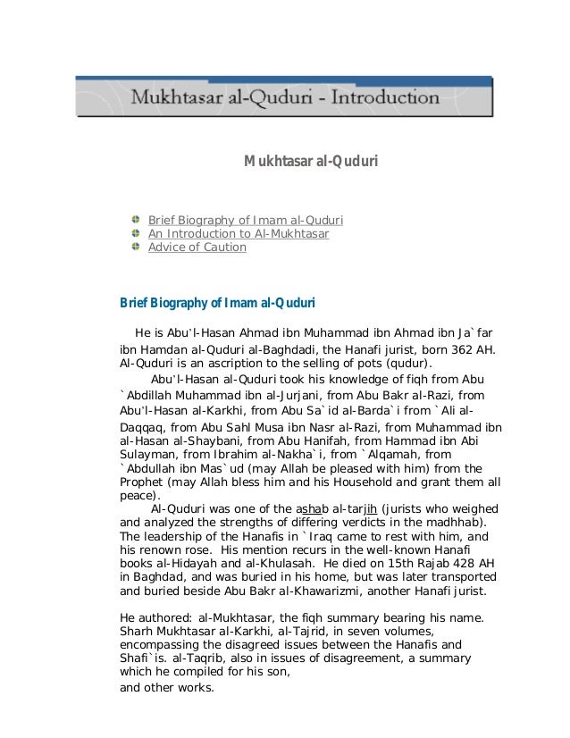 Mukhtasar Al Quduri Pdf
